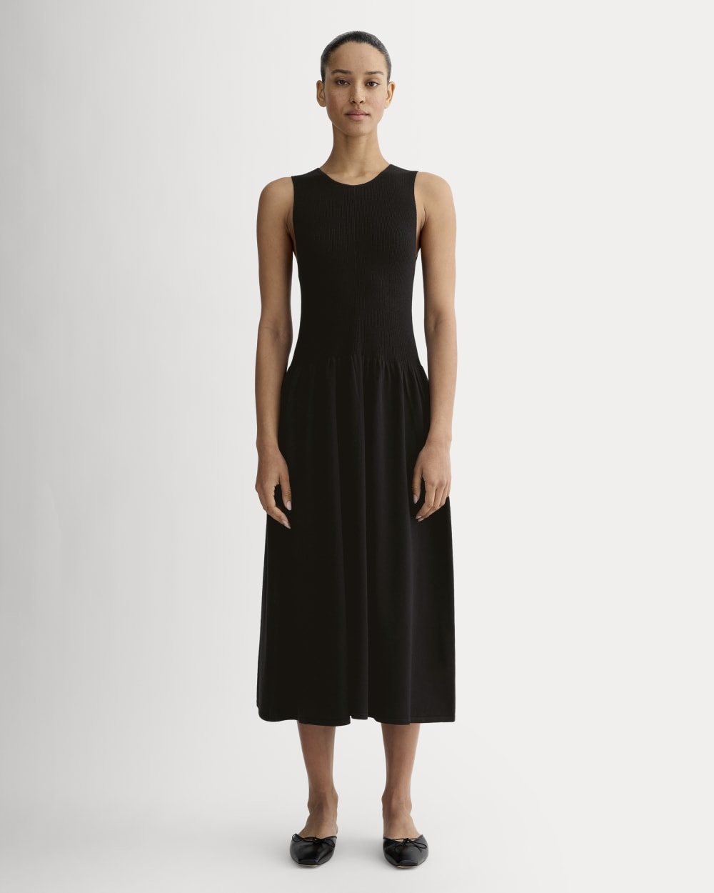 womens-knit-crew-dress-black | primary