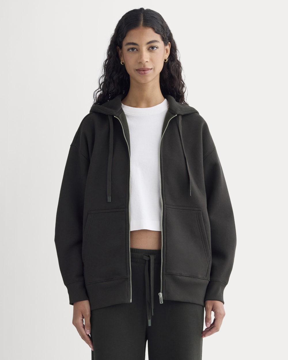 womens-luxe-fleece-oversized-zip-hoodie-black | primary