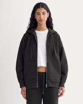 womens-luxe-fleece-oversized-zip-hoodie-black | primary
