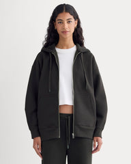 womens-luxe-fleece-oversized-zip-hoodie-black | primary