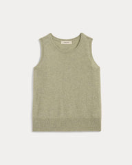 womens-cashmere-classic-sweater-tank-light-heathered-moss | alt