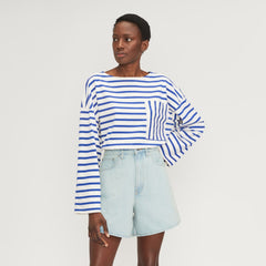 womens-premium-wt-oversized-pocket-tee-canvas-tan-mazarine-blue | primary