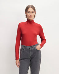 womens-supima-rib-turtleneck-haute-red | primary