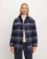 womens-rewool-oversized-shirt-jacket-navy-shadow-plaid | primary