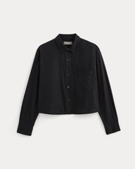 womens-silky-cttn-cropped-shirt-black | alt