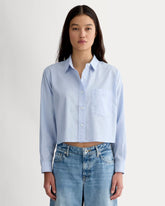 womens-silky-cttn-cropped-shirt-chambray-blue | primary