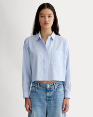 womens-silky-cttn-cropped-shirt-chambray-blue | primary