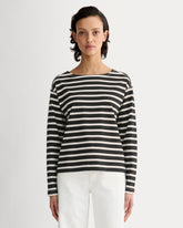 womens-modern-breton-tee-black-bone | primary