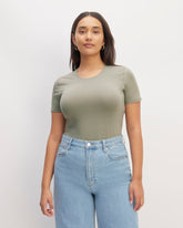 womens-supima-stretch-crew-neck-tee-sage-green | primary