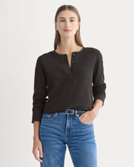 womens-boxy-henley-in-cozy-waffle-black | primary