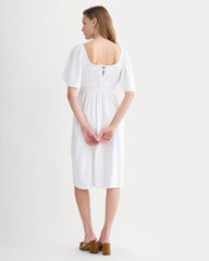 womens-flutter-sleeve-dress-stretch-linen-white