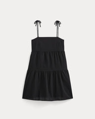 womens-gauze-mini-tiered-dress-black | alt