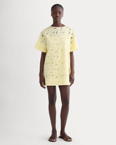 womens-eyelet-mini-shift-dress-light-yellow | primary