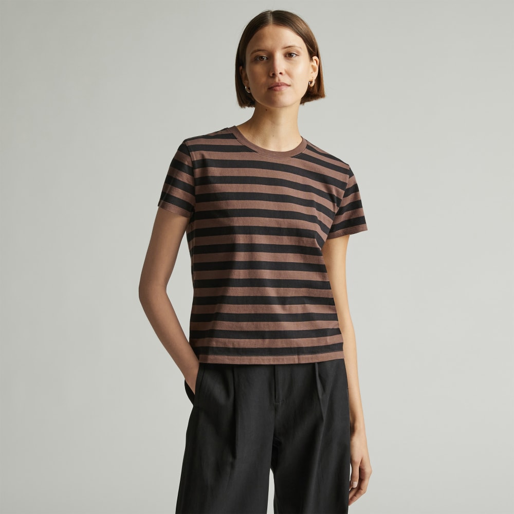 womens-organic-cotton-box-cut-tee-chocolate-brown-black | primary
