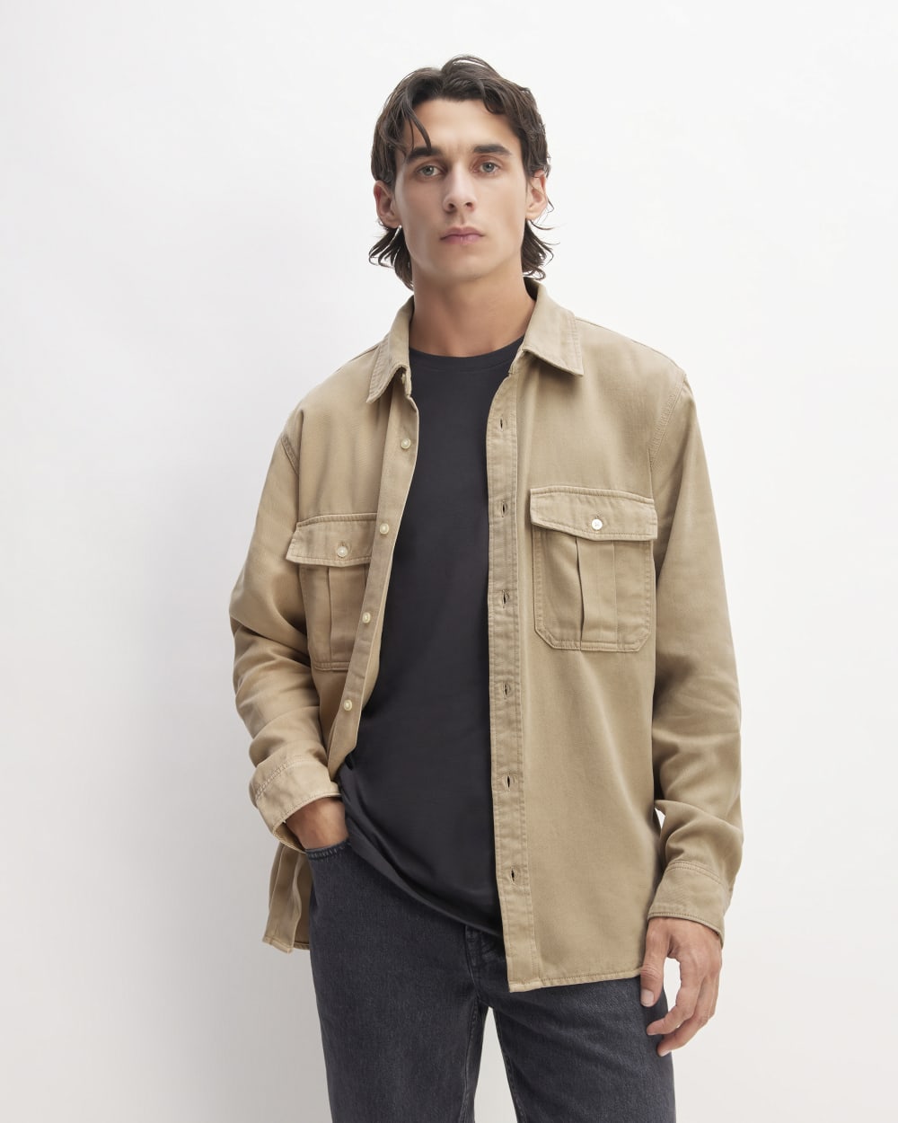 mens-tencel-utility-shirt-jacket-cornstalk | primary