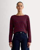 womens-modern-breton-tee-navy-classic-red | primary