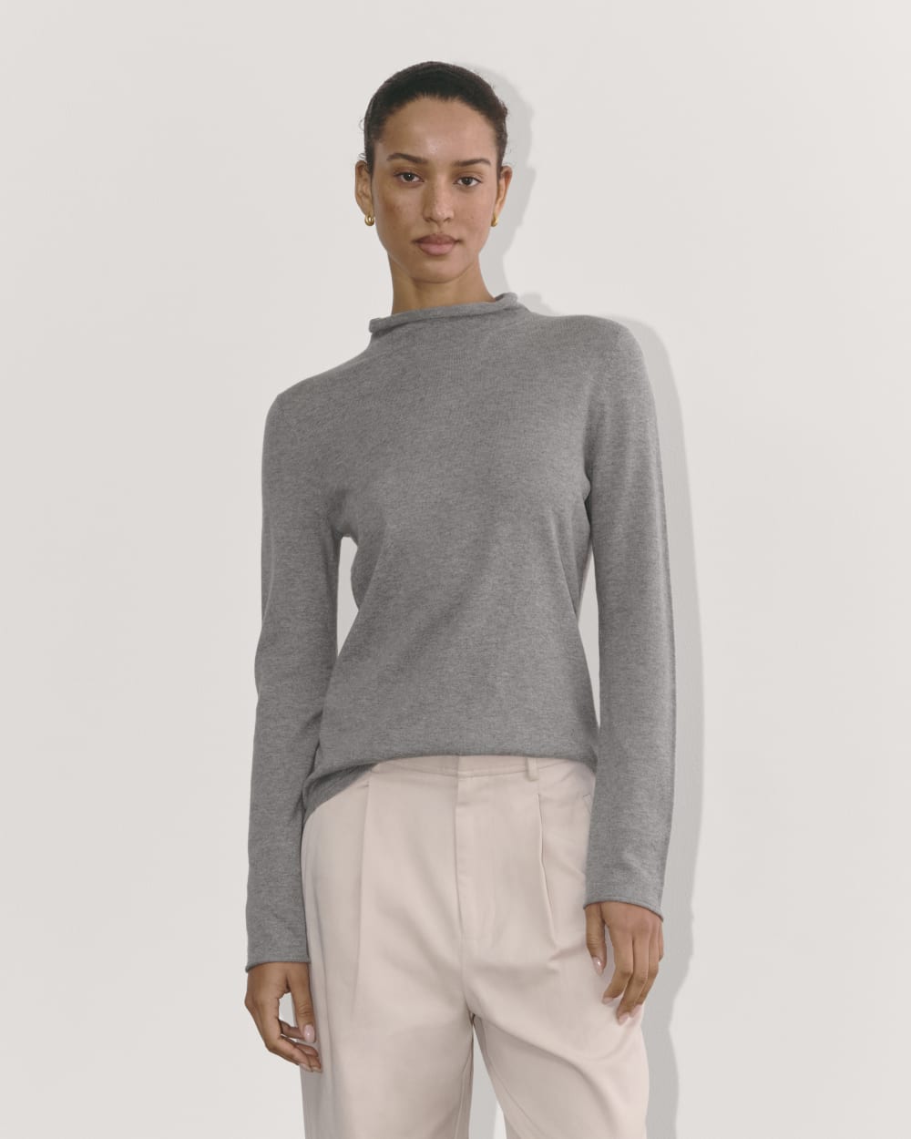 womens-funnel-neck-cotton-cashmere-heather-charcoal | primary