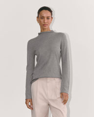 womens-funnel-neck-cotton-cashmere-heather-charcoal | primary