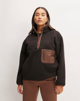 womens-renew-fleece-oversized-half-zip-black | primary
