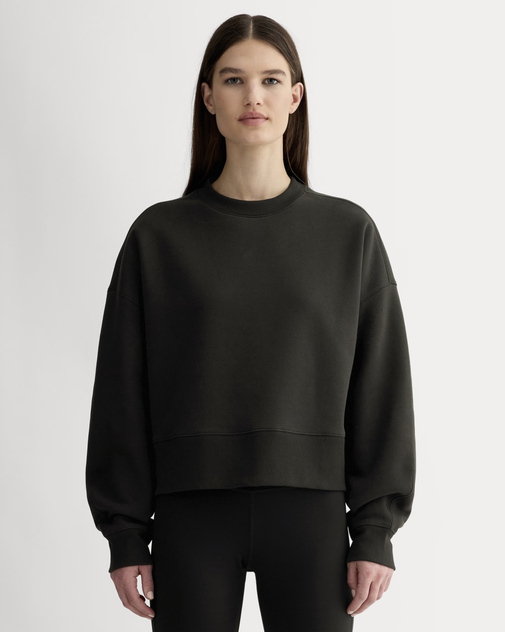 womens-laid-back-fleece-cropped-sweatshirt-black | primary