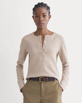 womens-boxy-henley-in-cozy-waffle-heathered-oatmeal | primary
