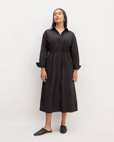 womens-supima-cotton-midi-shirt-dress-black | primary