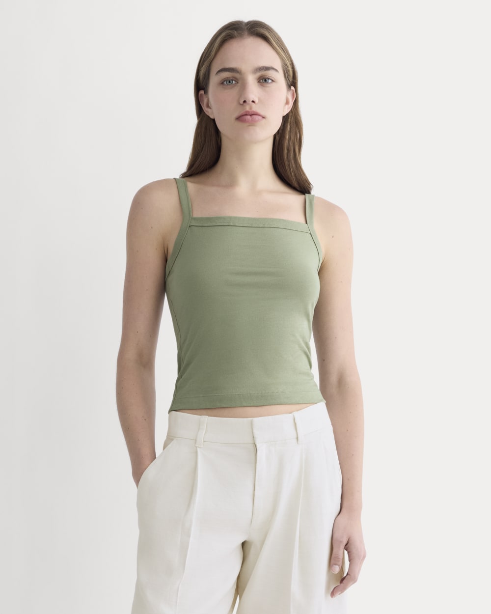 womens-essential-square-neck-tank-sagebrush | primary