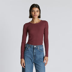 womens-supima-rib-long-sleeve-crew-brandy | primary