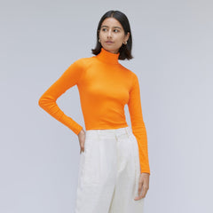 womens-supima-rib-turtleneck-turmeric | primary
