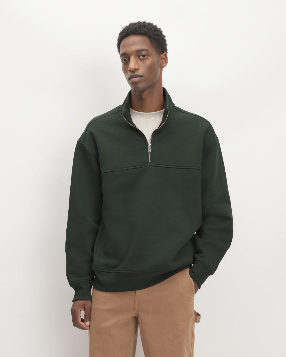 mens-renew-fleece-half-zip-scarab | primary