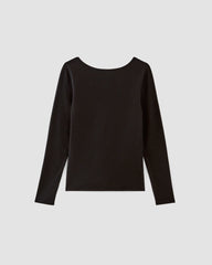 womens-supima-form-scoop-back-tee-black | alt