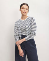 womens-ultrafine-merino-ribbed-cardigan-bone-navy | primary