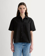 womens-short-sleeve-boxy-oxford-black | primary