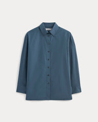 womens-boyfriend-shirt-cotton-deep-lazuli-blue | alt