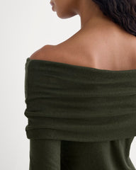 womens-off-shoulder-top-butterluxe-dark-green