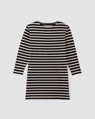 womens-organic-cotton-striped-tee-dress-black-bone | alt
