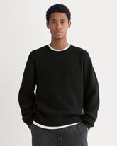 mens-waffle-rollneck-crew-black | primary