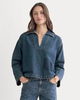 womens-cropped-denim-tunic-tungsten-blue-stone | primary