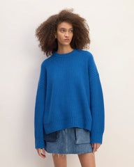 womens-ma-oversized-cashmere-crew-lapis-blue | primary