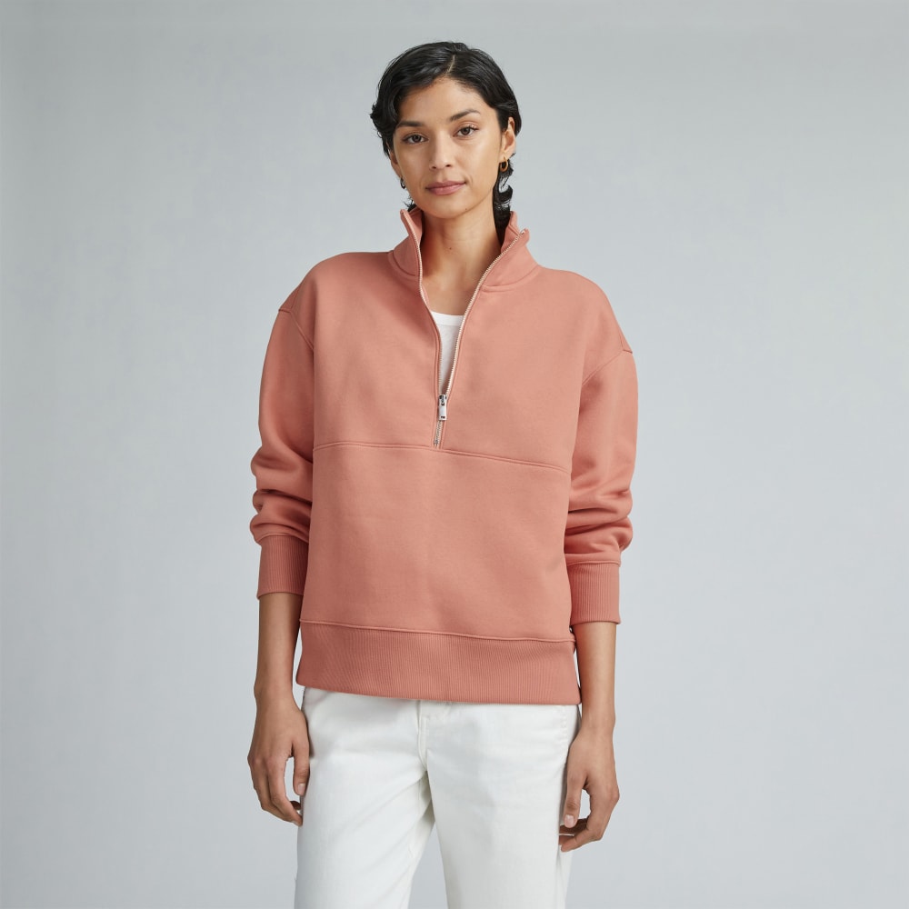 womens-retrack-half-zip-sweatshirt-light-rose | primary