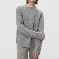 mens-felted-merino-cable-knit-crew-hthr-mid-grey | primary
