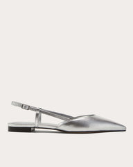 womens-studio-slingback-flat-silver | primary