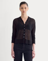 womens-air-alpaca-high-v-cardigan-black | primary
