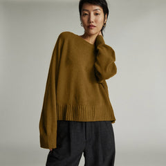 womens-recashmere-cropped-crew-sweater-tapenade | primary