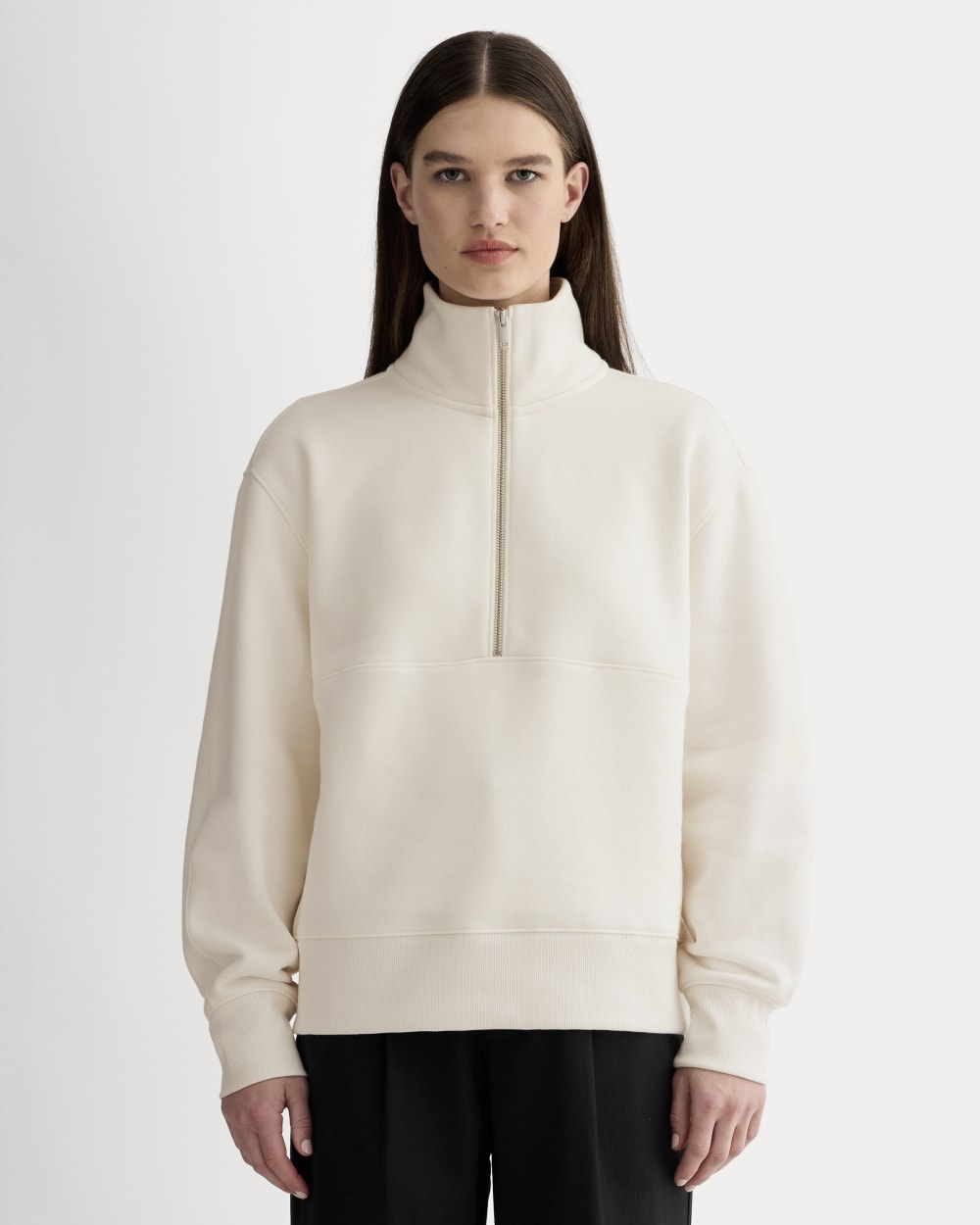 womens-laid-back-fleece-half-zip-sweatshirt-bone | primary