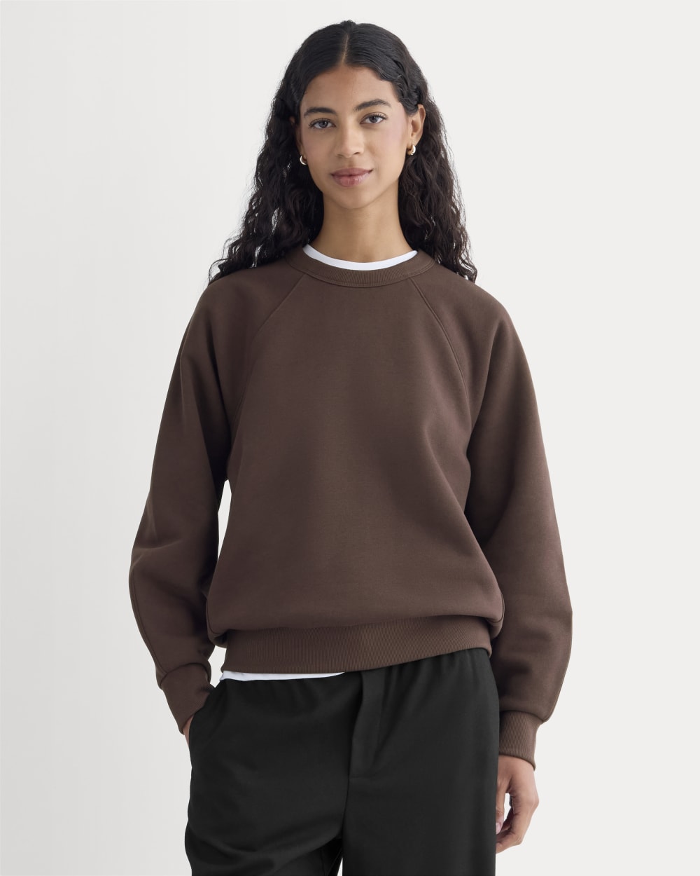 womens-fleece-raglan-crewneck-dark-chocolate | primary