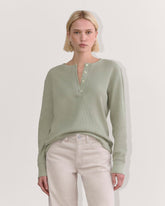 womens-cotton-waffle-henley-tee-seagrass | primary