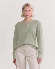 womens-cotton-waffle-henley-tee-seagrass | primary