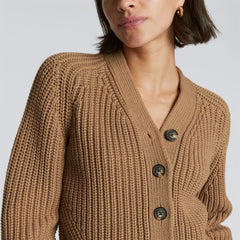 womens-texture-cotton-cardigan-cappuccino | alt