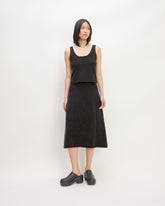 womens-cozy-stretch-skirt-charcoal | primary
